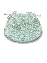 Load image into Gallery viewer, William Morris - Willow Bough Sage 100% Cotton D-Shaped Seat Pads For Garden, Patio, Kitchen, Dining