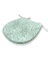 Load image into Gallery viewer, William Morris - Willow Bough Sage 100% Cotton D-Shaped Seat Pads For Garden, Patio, Kitchen, Dining