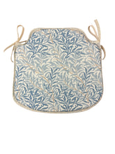 Load image into Gallery viewer, William Morris - Willow Bough Azure 100% Cotton Small Spindle Back Seat Pads For Garden, Patio, Kitchen, Dining