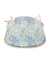 Load image into Gallery viewer, William Morris - Willow Bough Azure 100% Cotton Small Spindle Back Seat Pads For Garden, Patio, Kitchen, Dining