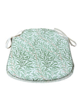 Load image into Gallery viewer, William Morris - Willow Bough Sage 100% Cotton Small Spindle Back Seat Pads For Garden, Patio, Kitchen, Dining