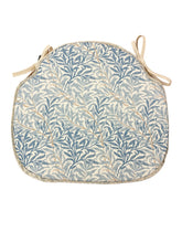 Load image into Gallery viewer, William Morris - Willow Bough Azure 100% Cotton Large Spindle Back Seat Pads For Garden, Patio, Kitchen, Dining