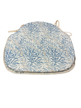 Load image into Gallery viewer, William Morris - Willow Bough Azure 100% Cotton Large Spindle Back Seat Pads For Garden, Patio, Kitchen, Dining