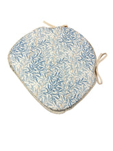 Load image into Gallery viewer, William Morris - Willow Bough Azure 100% Cotton Large Spindle Back Seat Pads For Garden, Patio, Kitchen, Dining