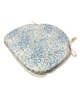 Load image into Gallery viewer, William Morris - Willow Bough Azure 100% Cotton Large Spindle Back Seat Pads For Garden, Patio, Kitchen, Dining