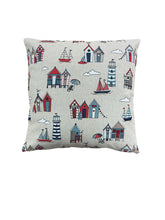 Load image into Gallery viewer, Seaside/Beach Hut Linen Cushion/Scatter Cover 16" 18" 20" 22" 24"