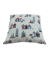 Load image into Gallery viewer, Seaside/Beach Hut Linen Cushion/Scatter Cover 16" 18" 20" 22" 24"