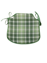 Load image into Gallery viewer, Highland Check Fern Small Spindle Back Seat Pads For Garden, Patio, Kitchen, Dining