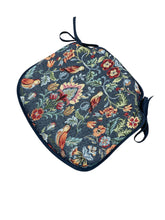 Load image into Gallery viewer, William Denim Tapestry Small Spindle Back Seat Pads For Garden, Patio, Kitchen, Dining
