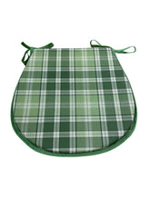 Load image into Gallery viewer, Highland Check Fern D-Shaped Seat Pads For Garden, Patio, Kitchen, Dining