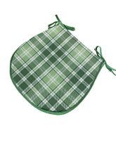 Load image into Gallery viewer, Highland Check Fern D-Shaped Seat Pads For Garden, Patio, Kitchen, Dining