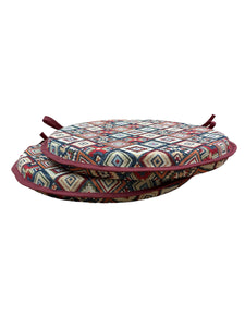 Aztec Tapestry Set of 2 Round Bistro Seat Pads 12" 14" 16"