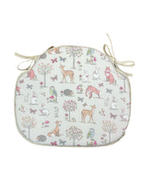 Load image into Gallery viewer, Woodland Animals Cream Large Spindle Back Seat Pads For Garden, Patio, Kitchen, Dining