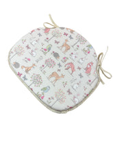 Load image into Gallery viewer, Woodland Animals Cream Large Spindle Back Seat Pads For Garden, Patio, Kitchen, Dining