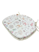 Load image into Gallery viewer, Woodland Animals Cream Large Spindle Back Seat Pads For Garden, Patio, Kitchen, Dining