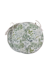 Load image into Gallery viewer, Green &amp; Grey Floral Set Of 2 Round Bistro Seat Pads 12", 14", 16" For Patio, Dining, Garden