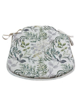 Load image into Gallery viewer, Green &amp; Grey Floral Small Spindle Back Seat Pads For Garden, Patio, Kitchen, Dining