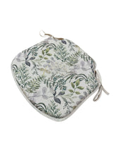 Load image into Gallery viewer, Green &amp; Grey Floral Small Spindle Back Seat Pads For Garden, Patio, Kitchen, Dining