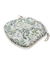 Load image into Gallery viewer, Green &amp; Grey Floral Small Spindle Back Seat Pads For Garden, Patio, Kitchen, Dining