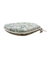 Load image into Gallery viewer, Green &amp; Grey Floral Small Spindle Back Seat Pads For Garden, Patio, Kitchen, Dining
