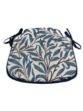 Load image into Gallery viewer, William Morris - Willow Bough Azure Tapestry Small Spindle Back Seat Pads For Garden, Patio, Kitchen, Dining