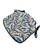 Load image into Gallery viewer, William Morris - Willow Bough Azure Tapestry Small Spindle Back Seat Pads For Garden, Patio, Kitchen, Dining