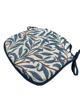 Load image into Gallery viewer, William Morris - Willow Bough Azure Tapestry Small Spindle Back Seat Pads For Garden, Patio, Kitchen, Dining