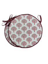 Load image into Gallery viewer, Mulberry Tree Red Set of 2 Round Bistro Seat Pads 12" 14" 16"