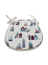 Load image into Gallery viewer, Seaside Linen D-Shaped Seat Pads For Garden, Patio, Kitchen, Dining