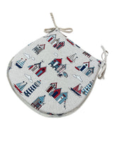 Load image into Gallery viewer, Seaside Linen D-Shaped Seat Pads For Garden, Patio, Kitchen, Dining