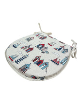 Load image into Gallery viewer, Seaside Linen D-Shaped Seat Pads For Garden, Patio, Kitchen, Dining