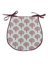 Load image into Gallery viewer, Mulberry Tree Red D-Shaped Tie-On Seat Pads For Garden, Patio, Kitchen, Dining