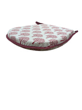 Load image into Gallery viewer, Mulberry Tree Red D-Shaped Tie-On Seat Pads For Garden, Patio, Kitchen, Dining