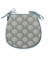 Load image into Gallery viewer, Mulberry Tree Smoke/Dove Grey D-Shaped Seat Pads For Garden, Patio, Kitchen, Dining
