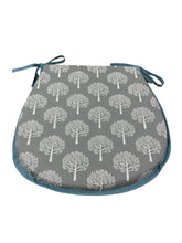 Load image into Gallery viewer, Mulberry Tree Smoke/Dove Grey D-Shaped Seat Pads For Garden, Patio, Kitchen, Dining