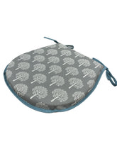 Load image into Gallery viewer, Mulberry Tree Smoke/Dove Grey D-Shaped Seat Pads For Garden, Patio, Kitchen, Dining