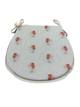 Load image into Gallery viewer, Robin D-Shaped Tie-On Seat Pads For Garden, Patio, Kitchen, Dining