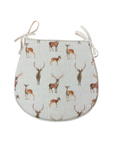 Load image into Gallery viewer, Stag &amp; Deer D-Shaped Tie-On Seat Pads For Garden, Patio, Kitchen, Dining