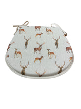 Load image into Gallery viewer, Stag &amp; Deer D-Shaped Tie-On Seat Pads For Garden, Patio, Kitchen, Dining