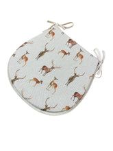 Load image into Gallery viewer, Stag &amp; Deer D-Shaped Tie-On Seat Pads For Garden, Patio, Kitchen, Dining