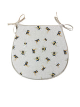 Load image into Gallery viewer, Honey Bee's Linen D-Shaped Seat Pads For Garden, Patio, Kitchen, Dining