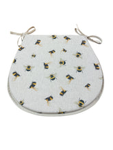 Load image into Gallery viewer, Honey Bee's Linen D-Shaped Seat Pads For Garden, Patio, Kitchen, Dining