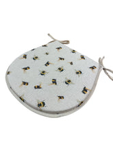 Load image into Gallery viewer, Honey Bee's Linen D-Shaped Seat Pads For Garden, Patio, Kitchen, Dining