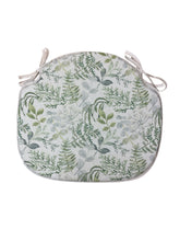 Load image into Gallery viewer, Green &amp; Grey Floral Large Spindle Back Seat Pads For Garden, Patio, Kitchen, Dining