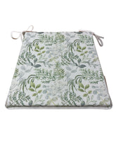 Load image into Gallery viewer, Green &amp; Grey Floral Tapered Seat Pads For Garden, Patio, Kitchen, Dining