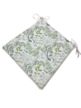 Load image into Gallery viewer, Green &amp; Grey Floral Tapered Seat Pads For Garden, Patio, Kitchen, Dining