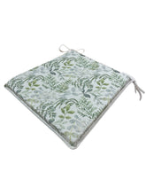 Load image into Gallery viewer, Green &amp; Grey Floral Tapered Seat Pads For Garden, Patio, Kitchen, Dining