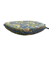 Load image into Gallery viewer, William Morris - Strawberry Thief Navy 100% Cotton Large Spindle Back Seat Pads For Garden, Patio, Kitchen, Dining
