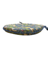 Load image into Gallery viewer, William Morris - Strawberry Thief Navy 100% Cotton D-Shaped Seat Pads For Garden, Patio, Kitchen, Dining