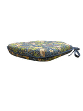 Load image into Gallery viewer, William Morris - Strawberry Thief Navy 100% Cotton Small Spindle Back Seat Pads For Garden, Patio, Kitchen, Dining